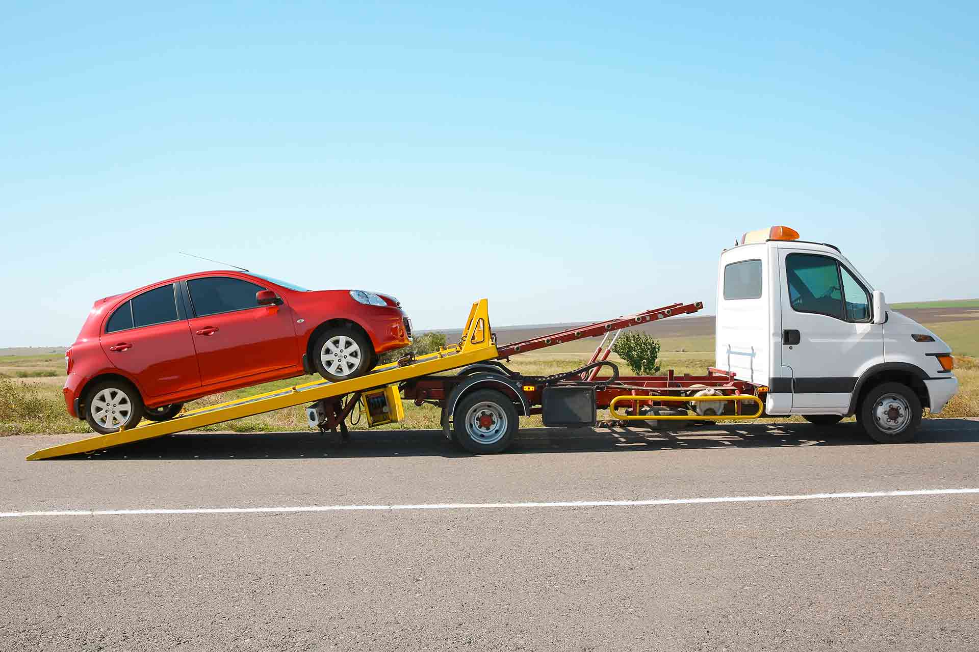 Tow truck in action
